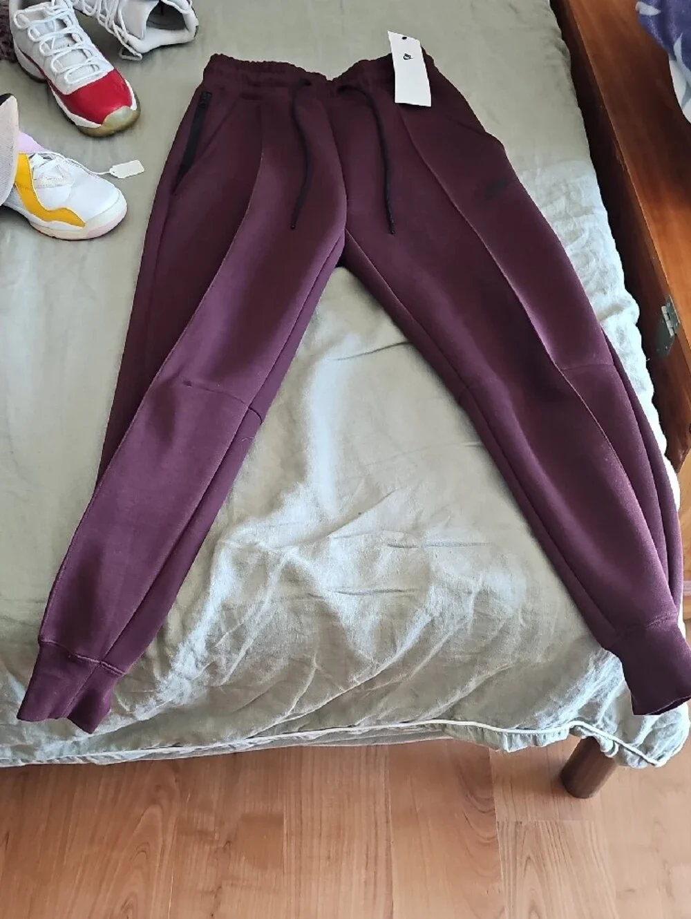 Nike Maroon Women's Jogger Track Pants with Drawstring